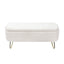 Ivory White Storage Ottoman Bench with Gold Legs