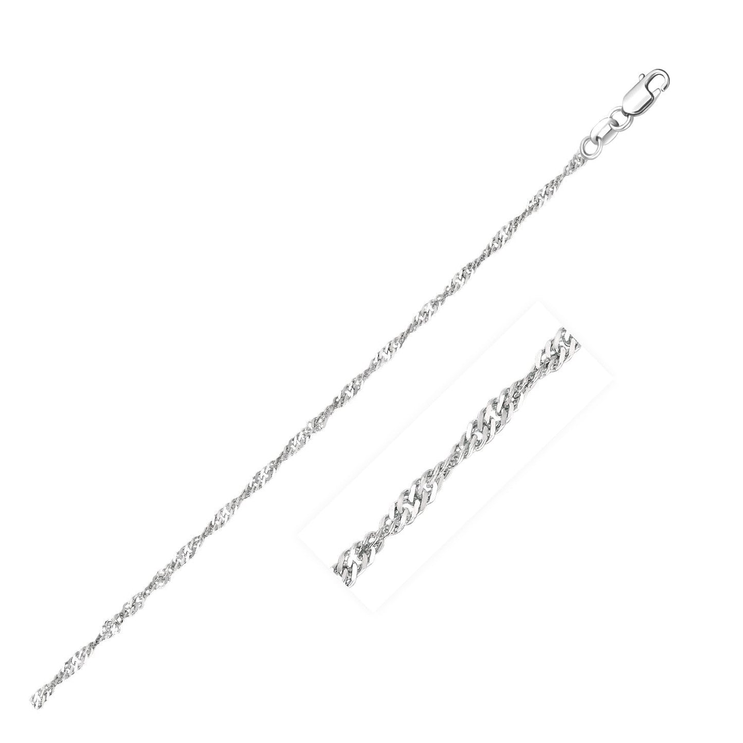 14k White Gold Singapore Chain - 1.7mm