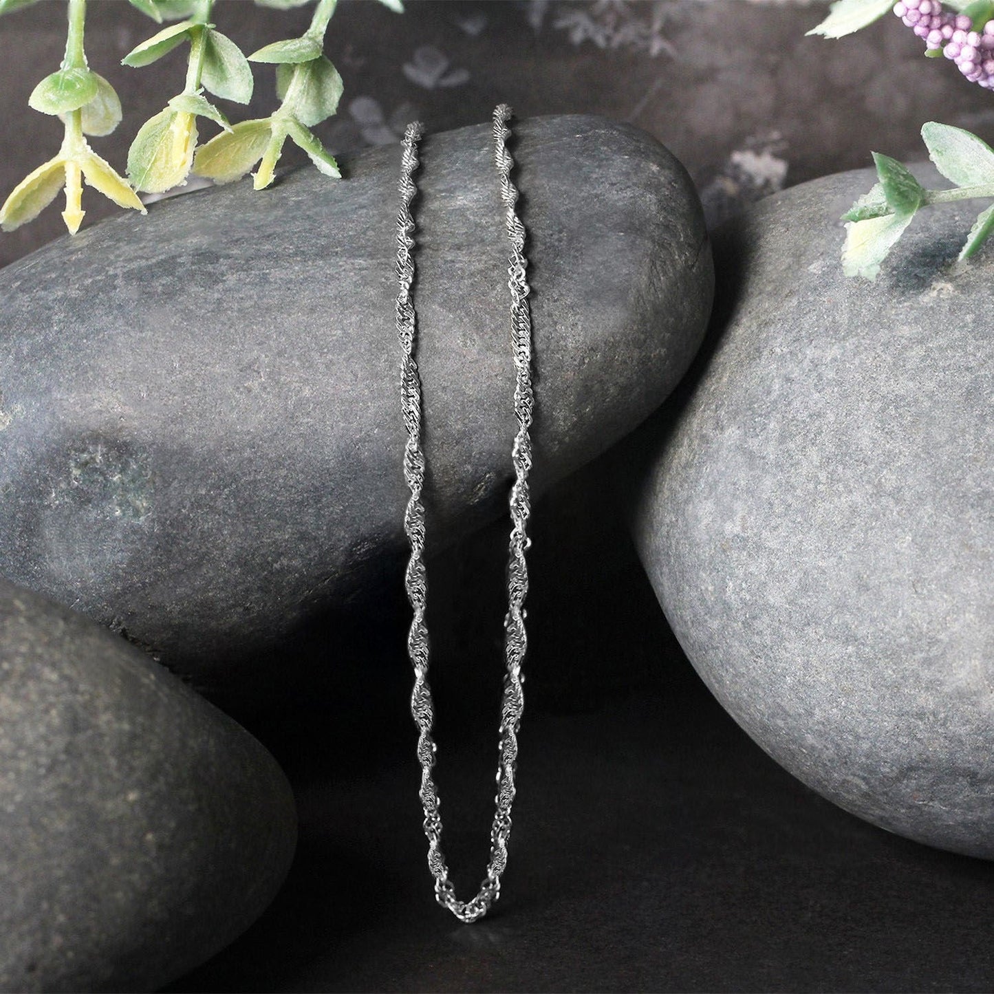 14k White Gold Singapore Chain - 1.7mm