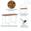 TOPMAX Modern 7-Piece Dining Table Set with Faux Marble Compact 55Inch Kitchen Table Set for 6  White+Cherry - Korvel