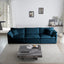 Mid-Century Modern Couch 3-Seater Sofa with 2 Armrest Pillows and 3 Toss Pillows, Couch for Living Room Blue Chenille - Korvel