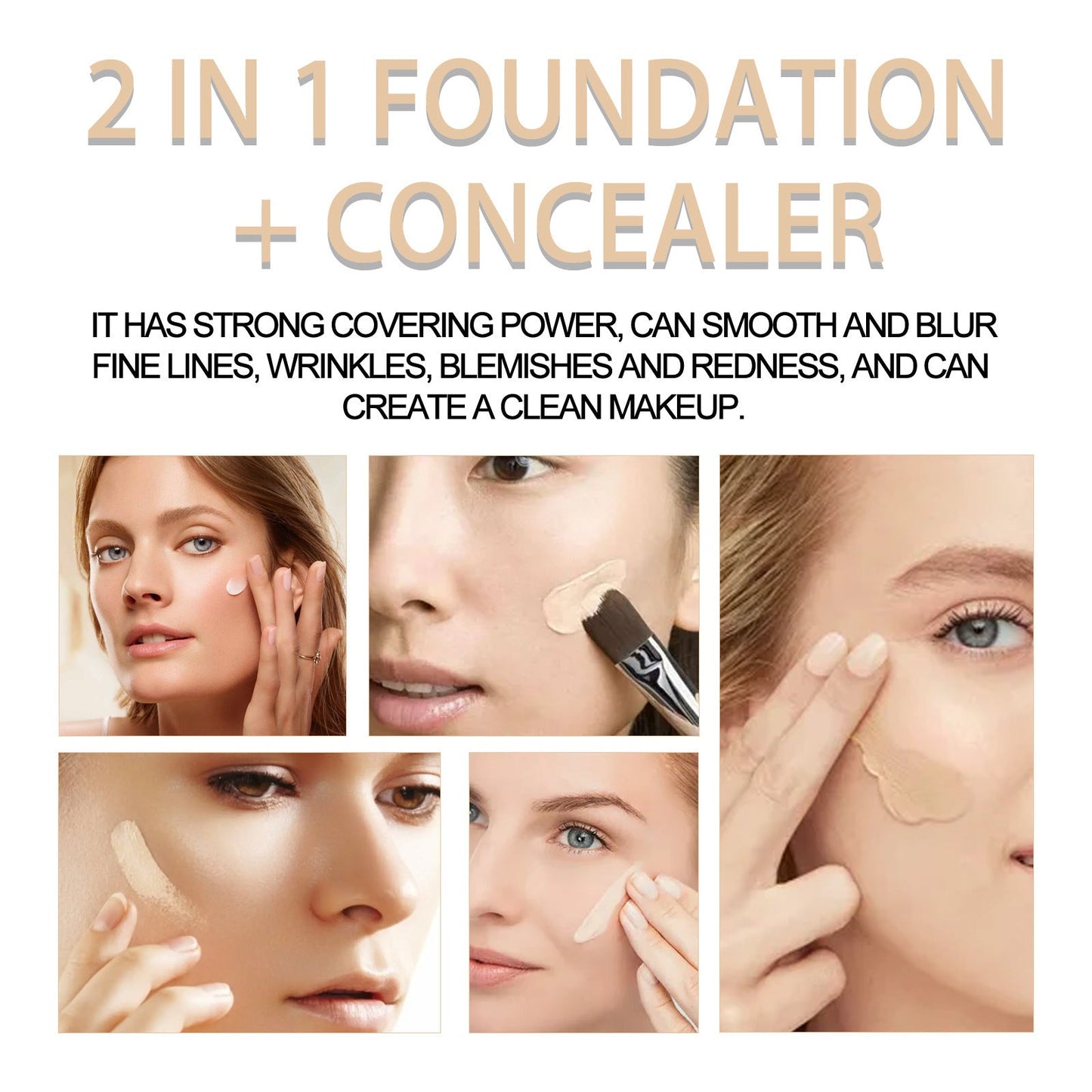 Fond de teint et correcteur 2 en 1 - Maquillage à finition naturelle