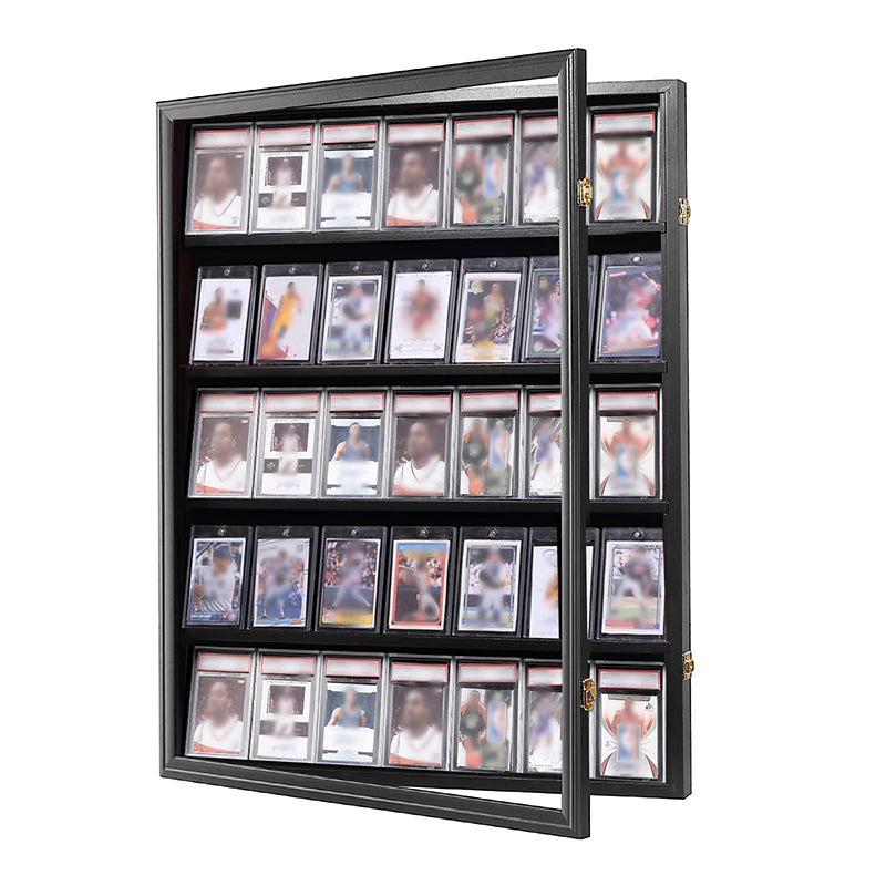 Large Sports Card Display Cases. Wooden, UV - protected acrylic fronts. For football, basketball, hockey cards. - Korvel
