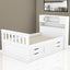 Cama plataforma tamaño twin Captain con almacenamiento en blanco