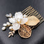Golden leaf hair comb bridal headdress insert comb jewelry - Korvel