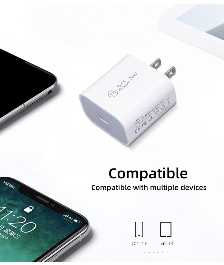 PD fast charging 20W travel head 20WPD mobile phone charger fast charging head - Korvel