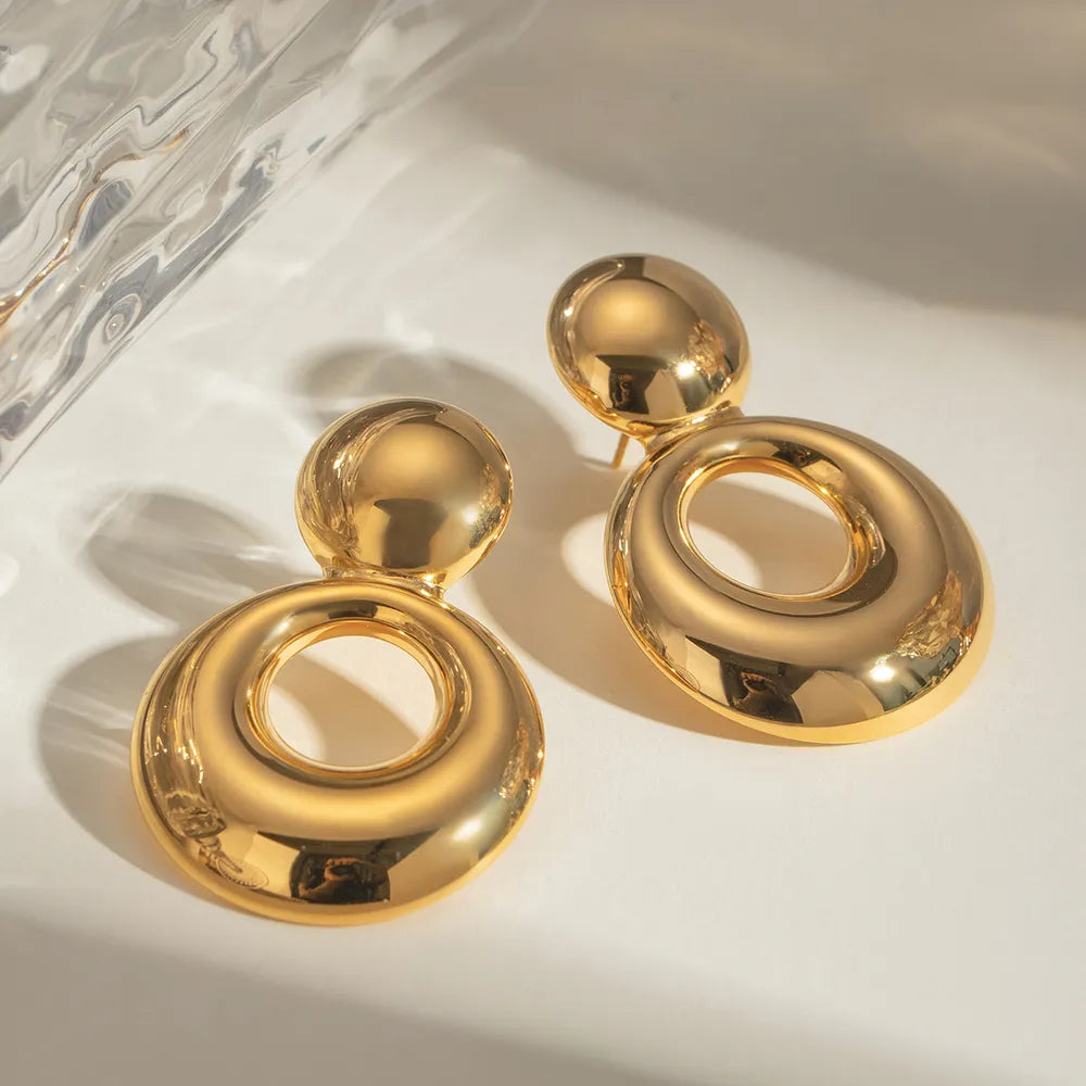 Elegant 18K Gold-Plated Cutout Earrings
