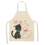 1Pcs Cotton and linen creative European and American cartoon cute cat apron - Korvel