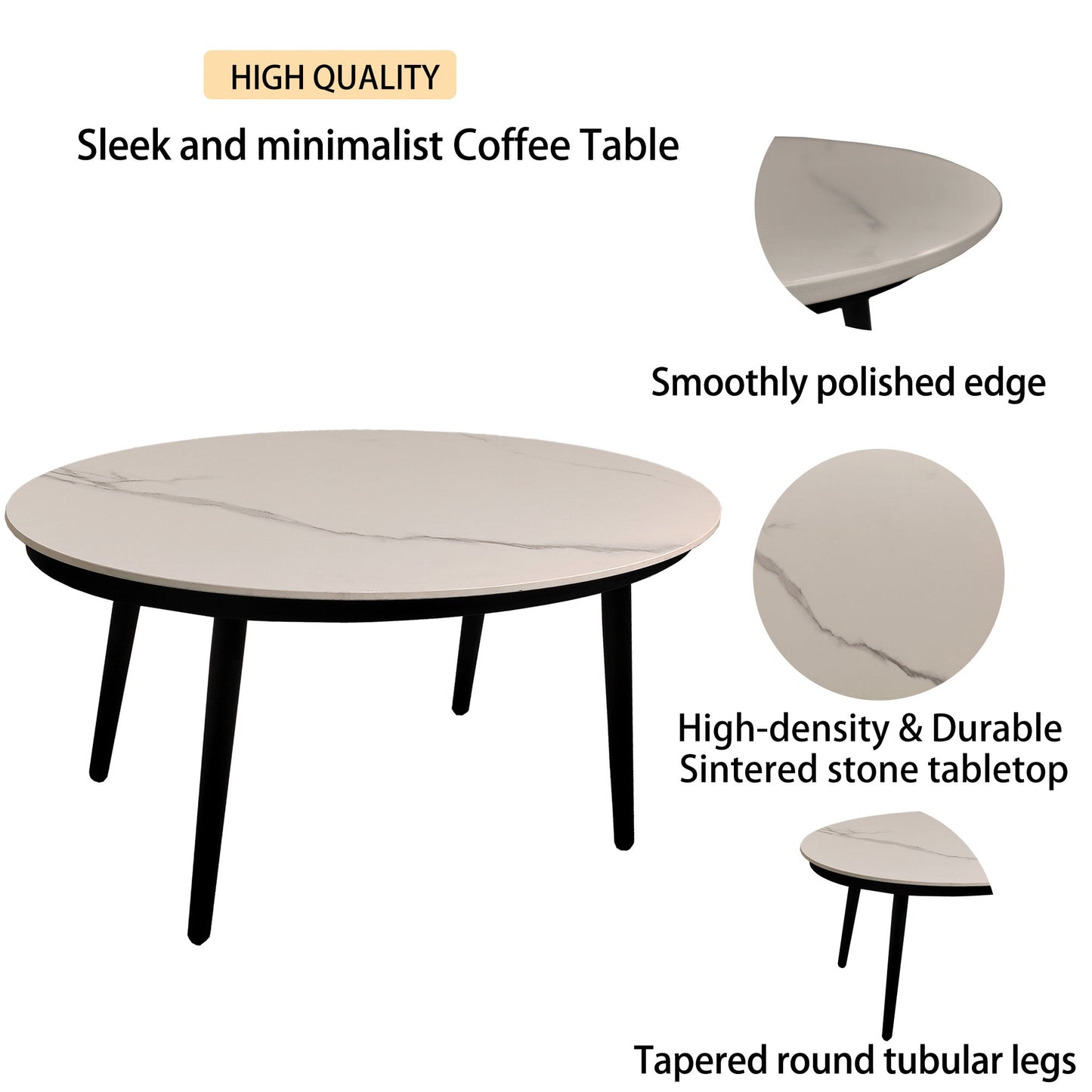 Ensemble de conversation de patio en aluminium moderne 5PC