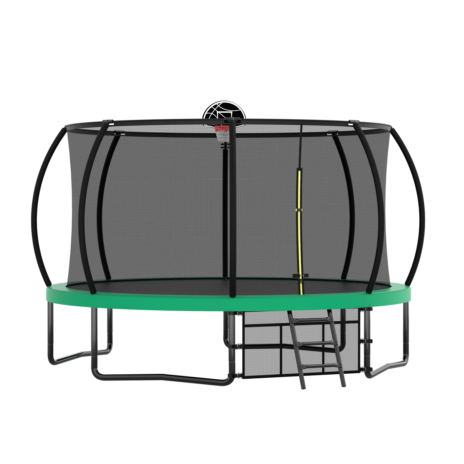 12FT Recreational Kids Trampoline with Safety Enclosure Net & Ladder, Outdoor Recreational Trampolines - Korvel