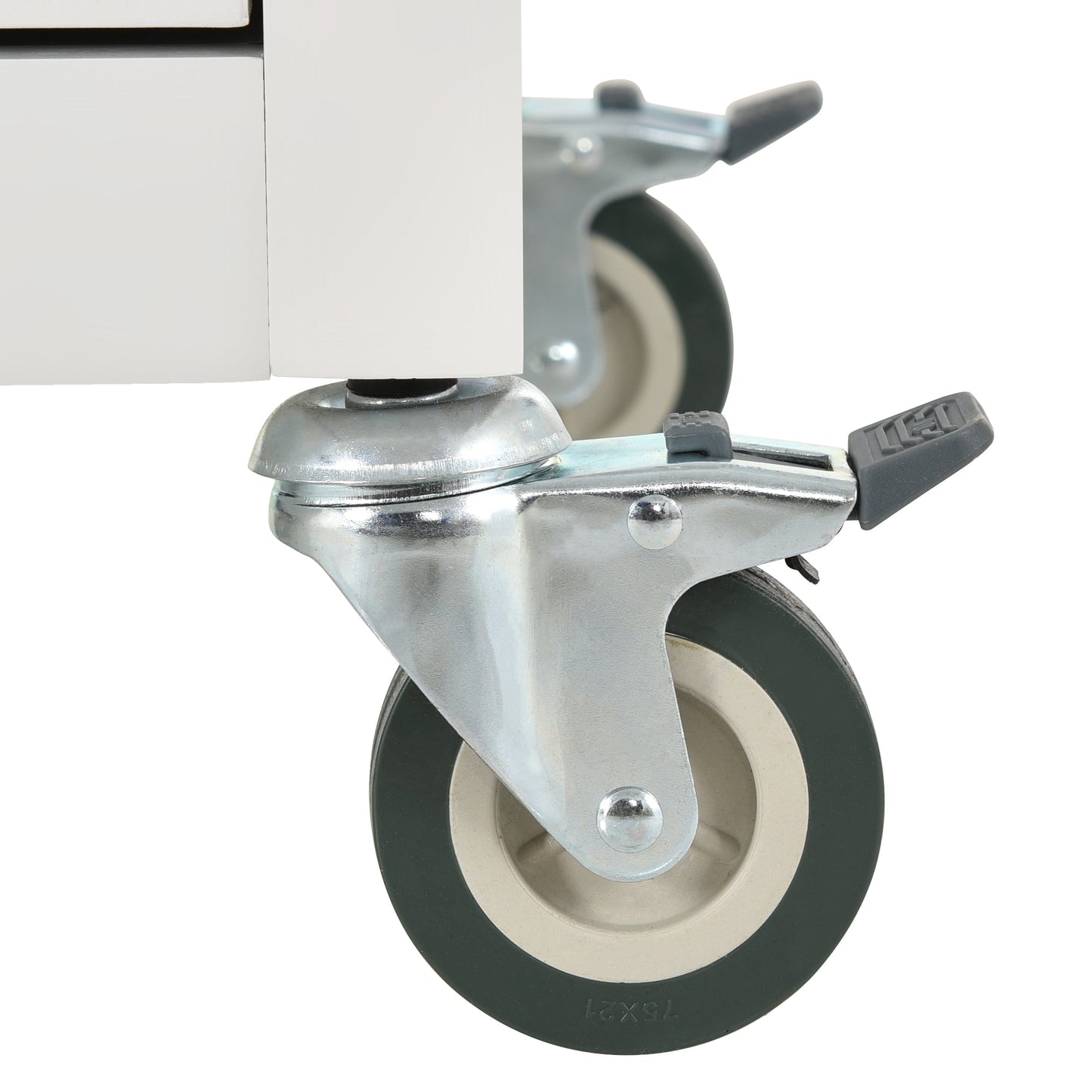Kitchen Island Cart with Solid Wood Top and Locking Wheels 54.3 Inch Width  (White) - Korvel