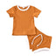 2020 Toddler Baby Boys Girls Summer Clothing Newborn Kids Baby Girls Ribbed Knitted Short Sleeve T-shirts+Shorts Tracksuits Sets - Korvel