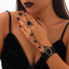 Bracelet à franges en diamant noir élégant pour femmes