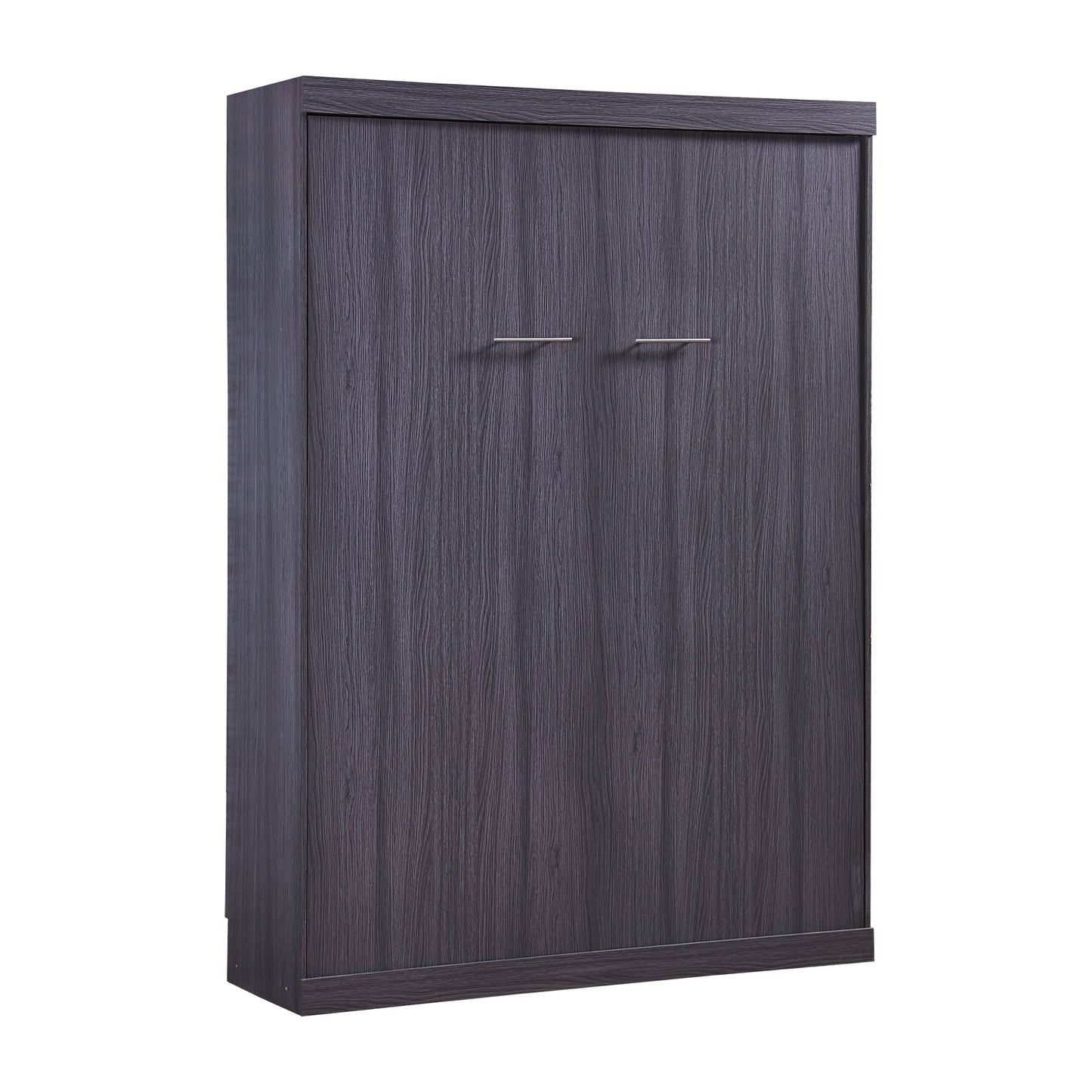 Full Size Gray Murphy Bed with Wardrobe and Drawers