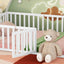 Queen Size Wood Floor Bed Frame with Fence and Door White(OLD SKU:WF289663AAK) - Korvel