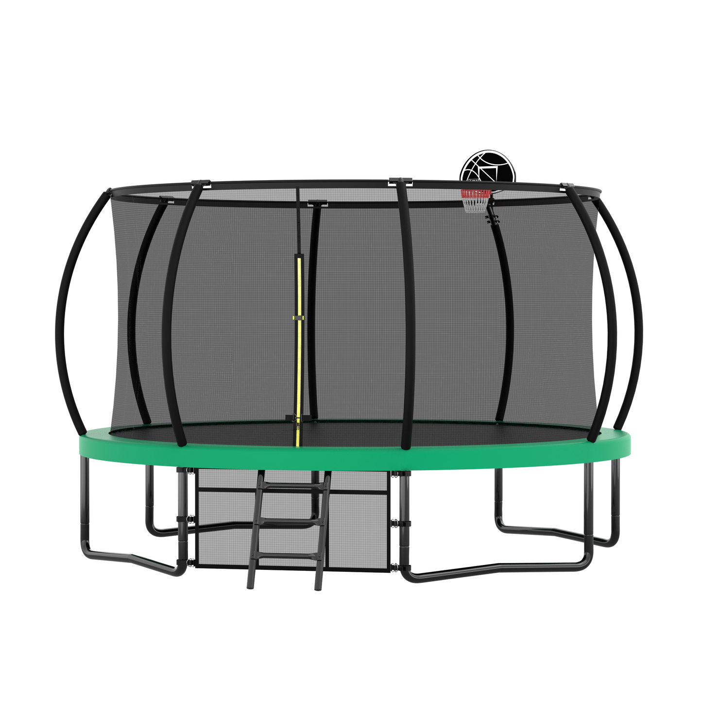 12FT Recreational Kids Trampoline with Safety Enclosure Net & Ladder, Outdoor Recreational Trampolines - Korvel