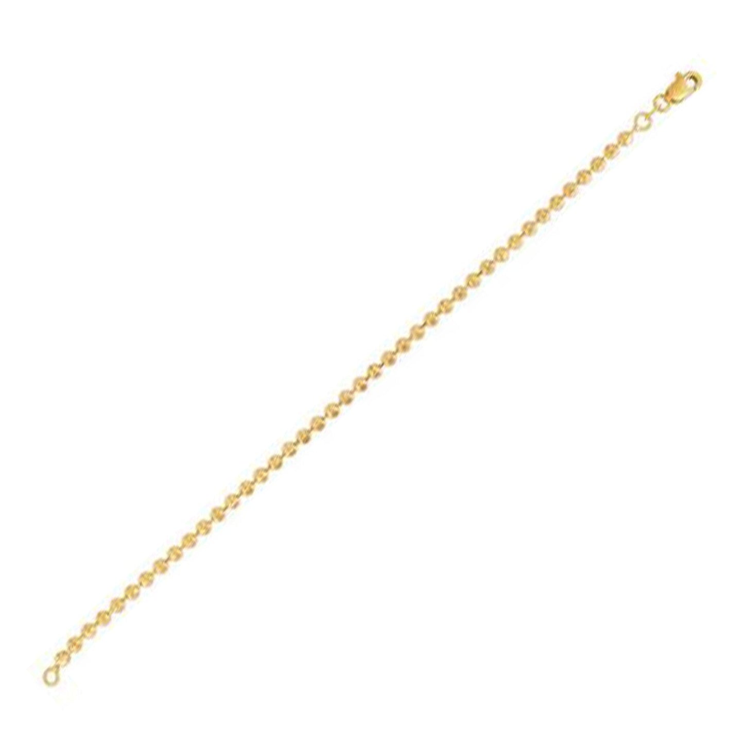 Bracelet en chaîne à perles coupées en forme de lune en or jaune 14 carats