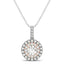 Pendentif en diamant halo rond en or blanc et rose 14k