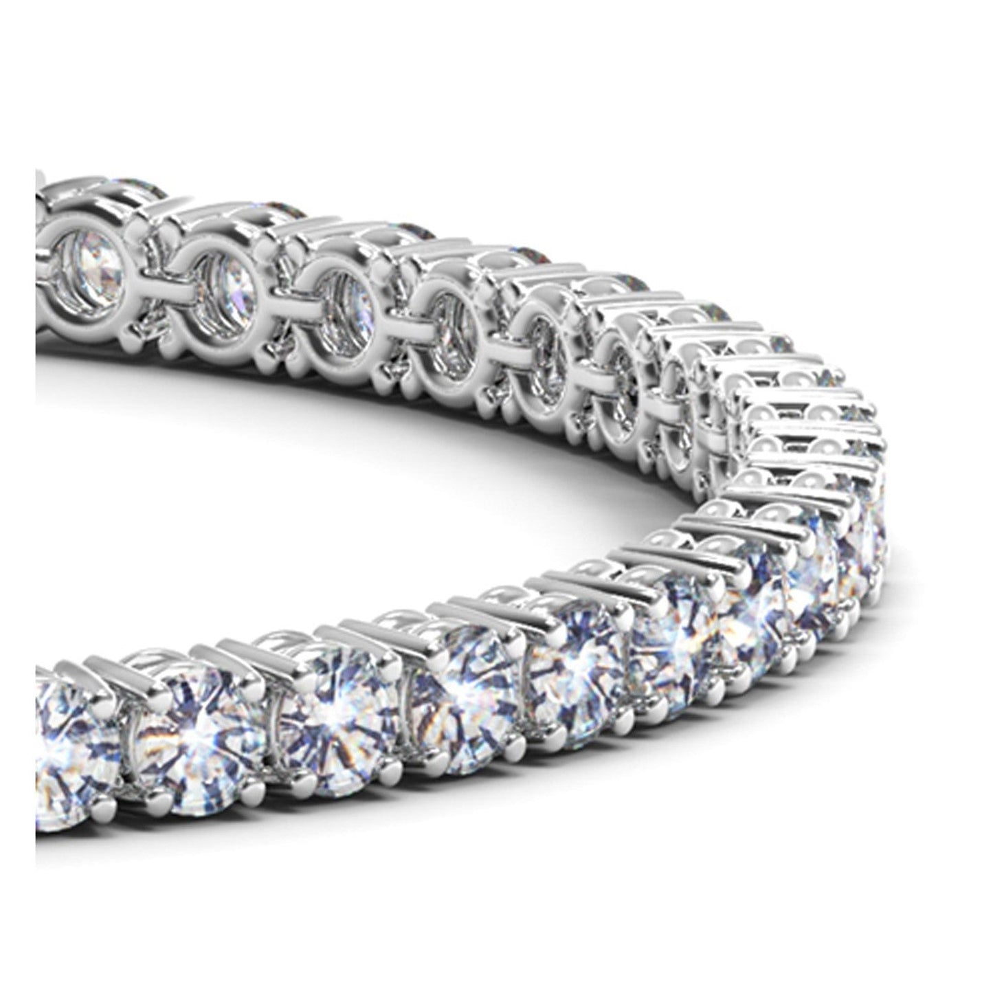Pulsera de Tenis de Diamantes Crecidos en Laboratorio de Oro Blanco de 14k - 8 cctw