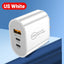 USB+2PD Type-C Mobile Phone Charger Multi Port Travel Charging Head - Korvel
