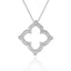 14k White Gold Diamond Cut-out Flower Pendant