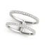 14k White Gold Dual Band Design Ring with Diamonds