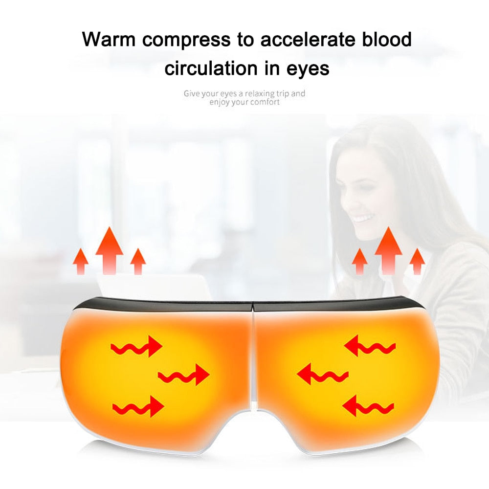 Bluetooth Smart Vibration Eye Massager Eye Care Device Hot Compress Glasses Instrument Music Foldable Eye Protection - Korvel