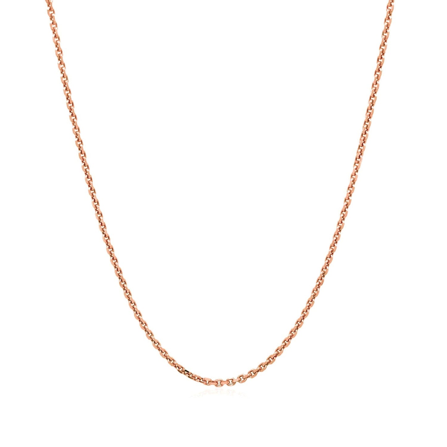 Chaîne en or rose 14 carats avec maillons en câble taillés en diamant - 1,3 mm