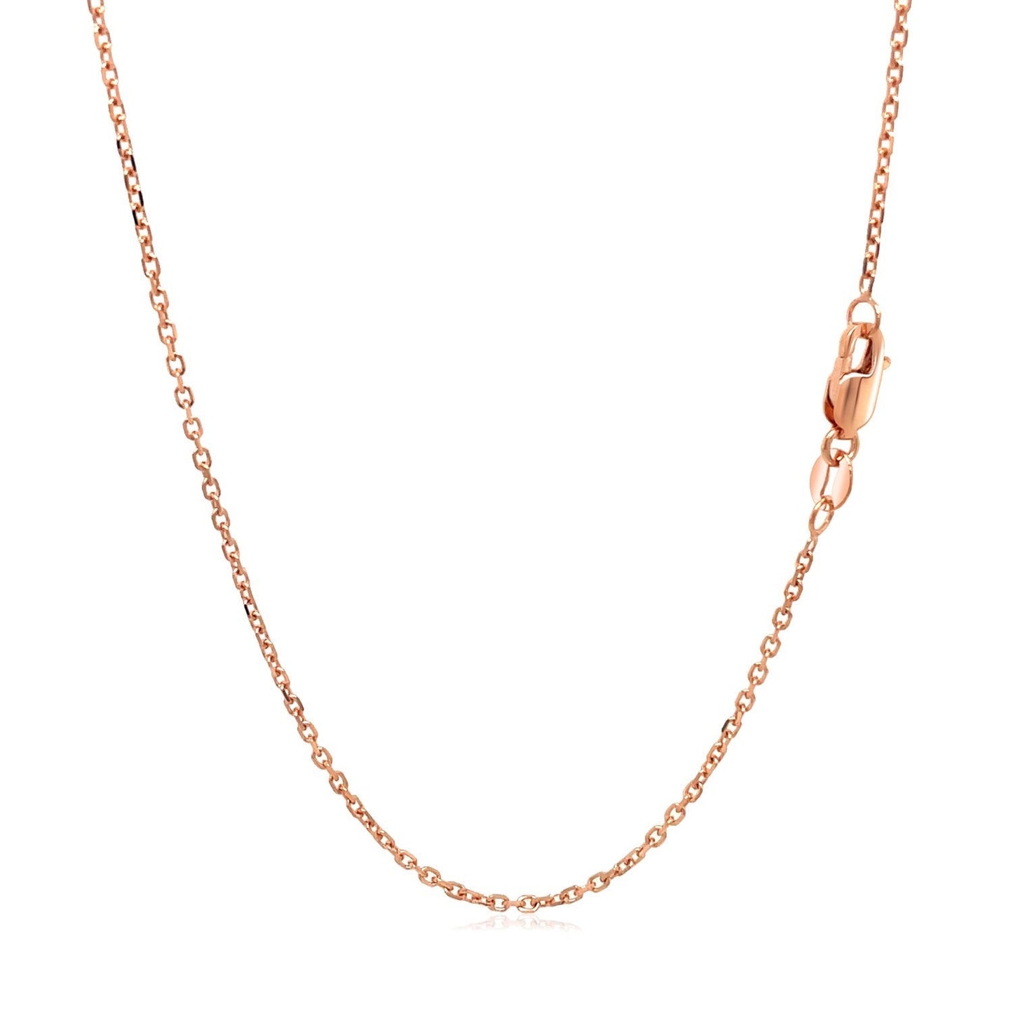 Chaîne en or rose 14 carats avec maillons en câble taillés en diamant - 1,3 mm