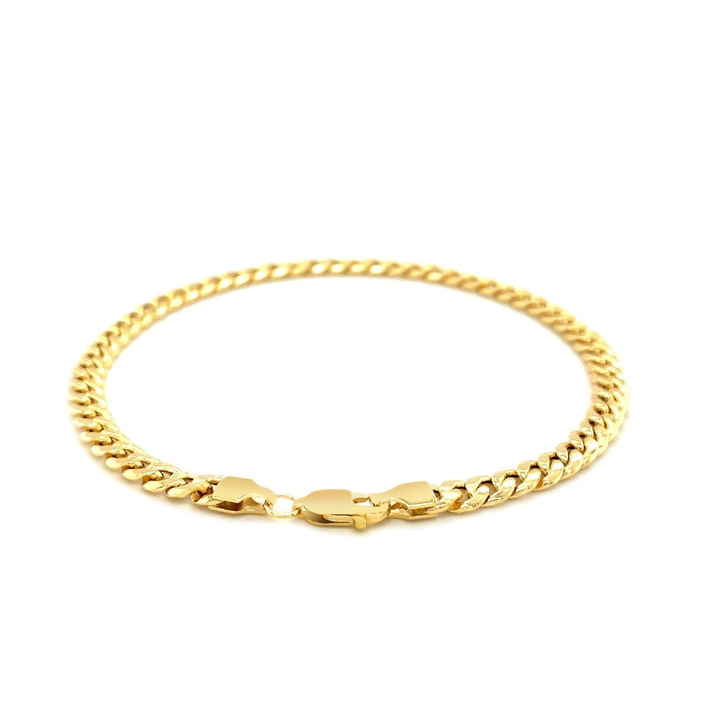 Bracelet Miami Cuban semi-solide en or jaune 10k - 4,50 mm