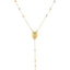 Collar de Rosario Lariat de Oro Tri Color de 14k