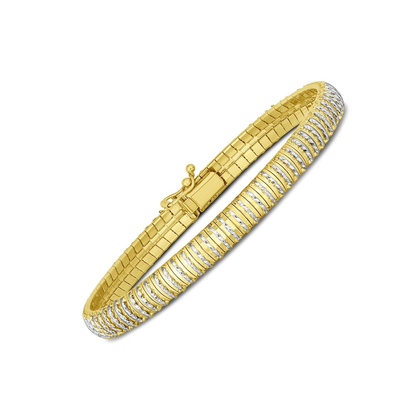 Pulsera Flex de Diamantes de Oro Amarillo de 14k - Diseño Elegante