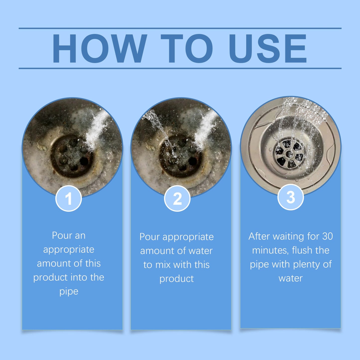 Agent de nettoyage de canalisation premium pour drains obstrués