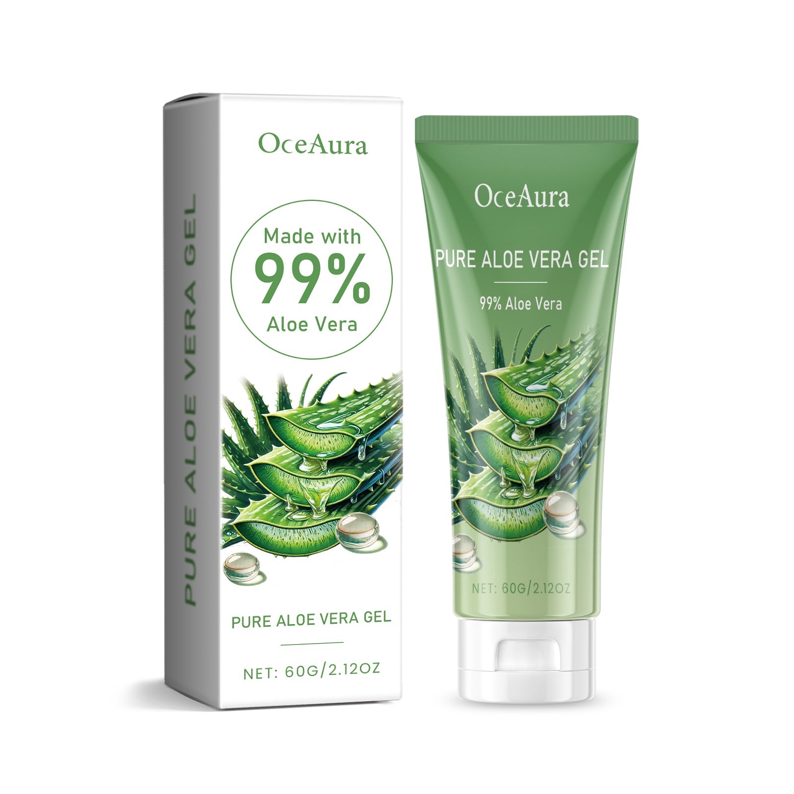 Aloe Vera Skin Care Gel, Moisturizing Facial Moisturizing Acne Skin Moisturizing After Sun Soothing Aloe Gel Cream - Korvel