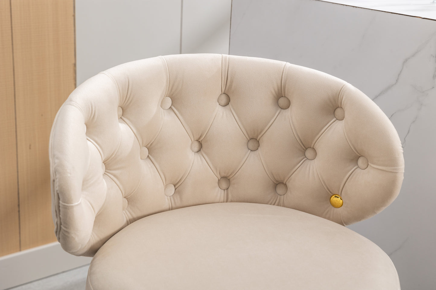 Conjunto de 2 taburetes de bar a altura de mostrador COOLMORE - Beige