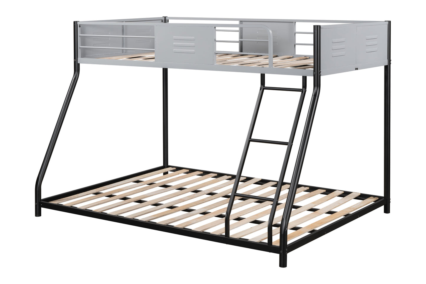 Full double-layer metal bed/heavy-duty sturdy metal/noise reduction/safety ventilation board guardrail - Korvel