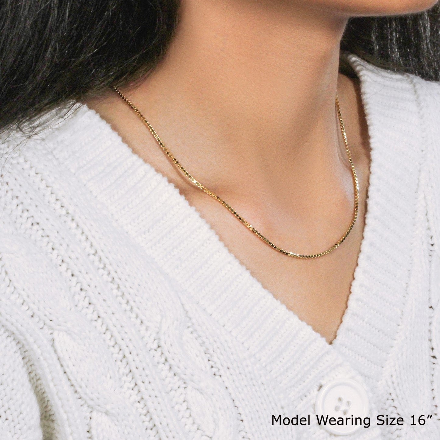 18k Yellow Gold Classic Box Chain - 1.40 mm