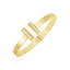 14k Yellow Gold High Polish Bar Cuff Bangle