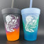 Vaso de Pintura con Popote de Silicona (16 Oz) - Diseño STRATUS