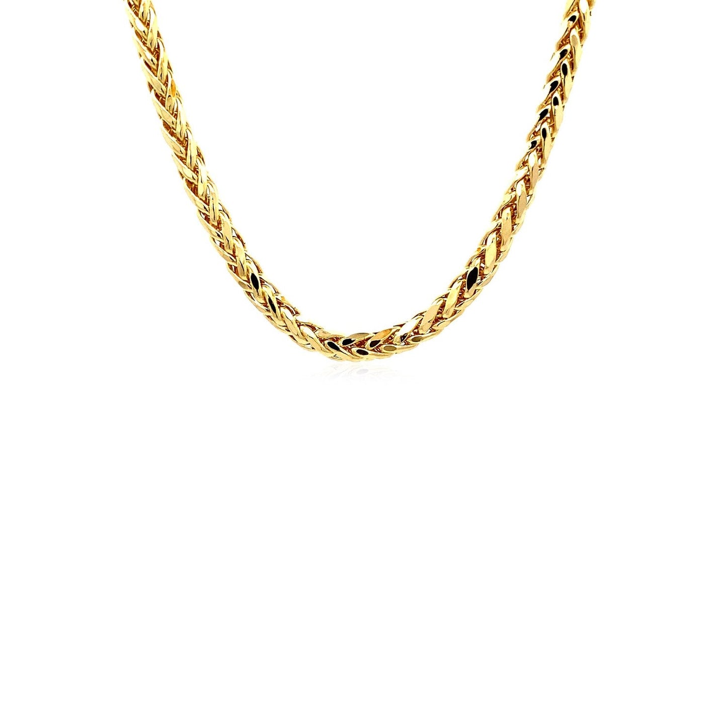 14k Yellow Gold Diamond Cut Round Franco Chain - 4.1mm