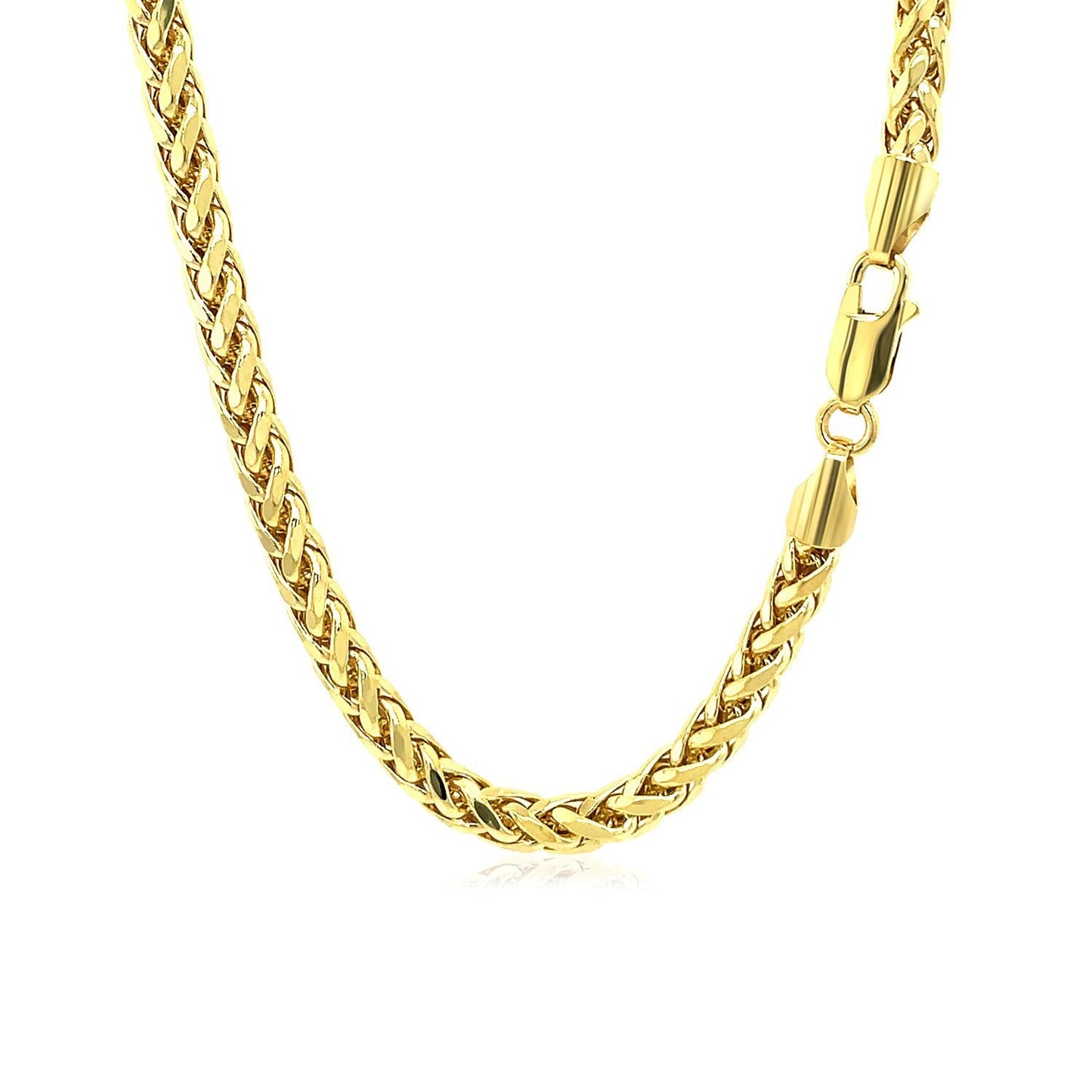 14k Yellow Gold Diamond Cut Round Franco Chain - 4.1mm