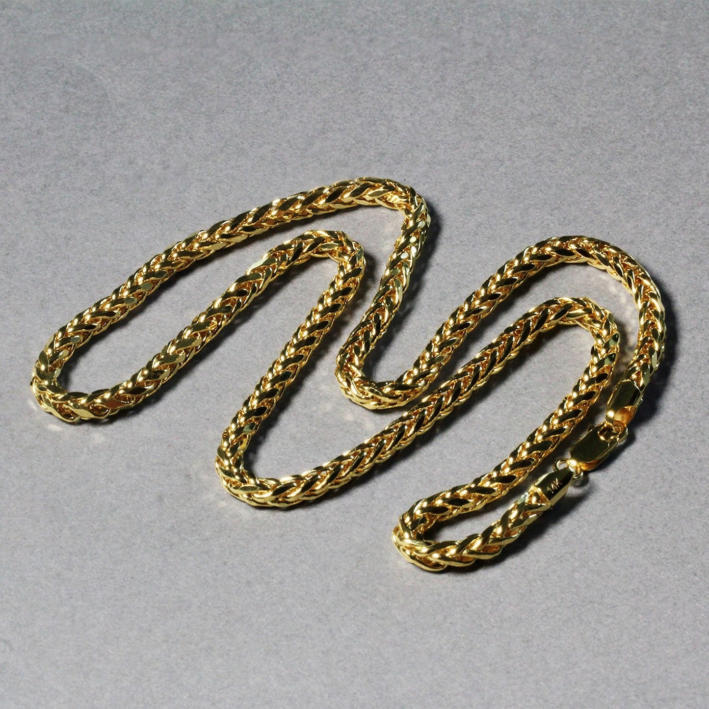 14k Yellow Gold Diamond Cut Round Franco Chain - 4.1mm