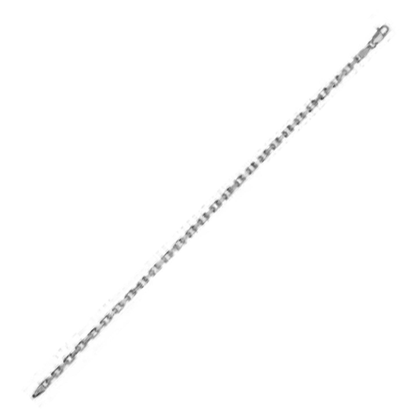 Cadena de eslabones franceses de oro blanco de 14k - 2.50 mm