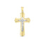 Pendentif croix en or bicolore 14k avec taille de diamant