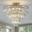 Gold Crystal Chandeliers,5-Tier Round Semi Flush Mount Chandelier Light Fixture,Large Contemporary Luxury Ceiling Lighting - Korvel