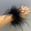 Real Ostrich feather cuff plumes bracelet for women white Cuffs pens Shirt with feathers girls fur cuffs ornament boa plume - Korvel