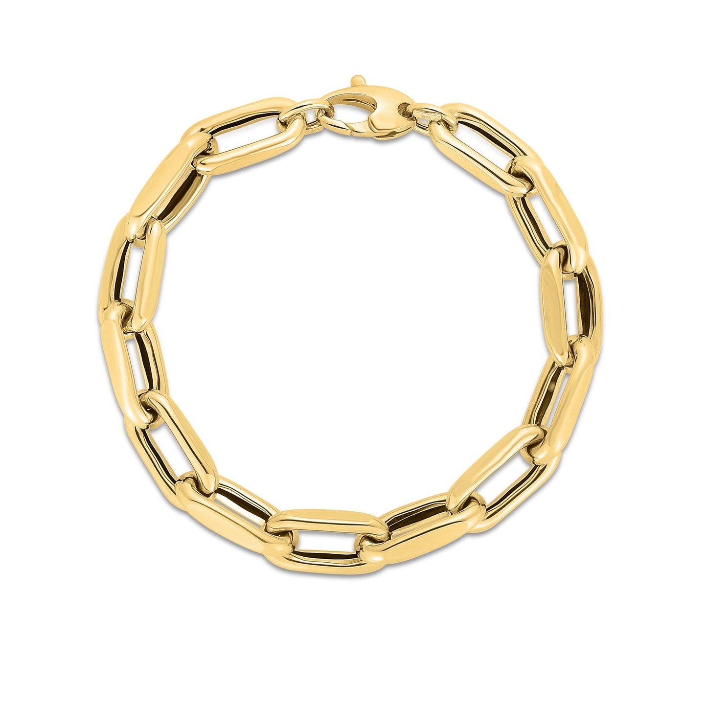 14k Yellow Gold French Cable Link Bracelet - 9mm