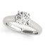 Anillo de Compromiso de Diamante Solitario con Diseño Catedral en Oro Blanco de 14k