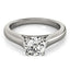 Anillo de Compromiso de Diamante Solitario con Diseño Catedral en Oro Blanco de 14k