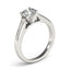 Anillo de Compromiso de Diamante Solitario con Diseño Catedral en Oro Blanco de 14k